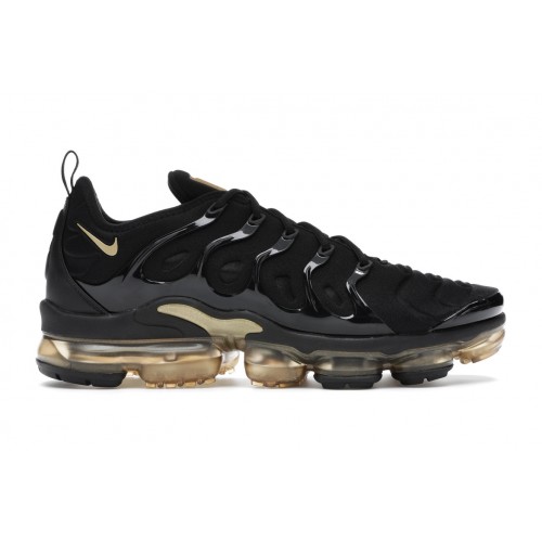 Кроссы Nike Air VaporMax Plus Black Metallic Gold - мужская сетка размеров