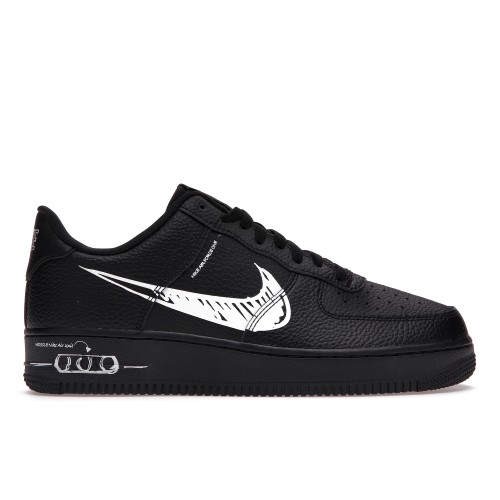 Кроссы Nike Air Force 1 Low Sketch Black - мужская сетка размеров