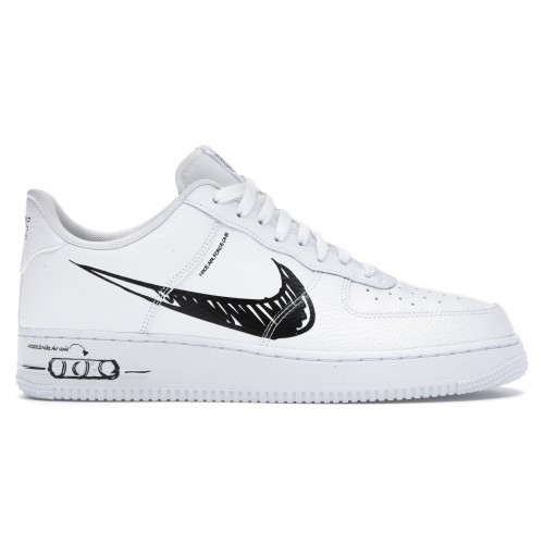 Кроссы Nike Air Force 1 Low Sketch White Black - мужская сетка размеров