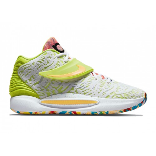 Кроссы Nike KD 14 White Lime Green - мужская сетка размеров