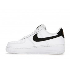 Женские кроссовки Nike Air Force 1 Low 07 Essential White Black Gold Mini Swoosh (W)