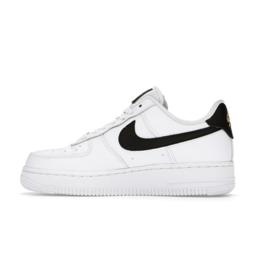Кроссы Nike Air Force 1 Low 07 Essential White Black Gold Mini Swoosh (W) - женская сетка размеров