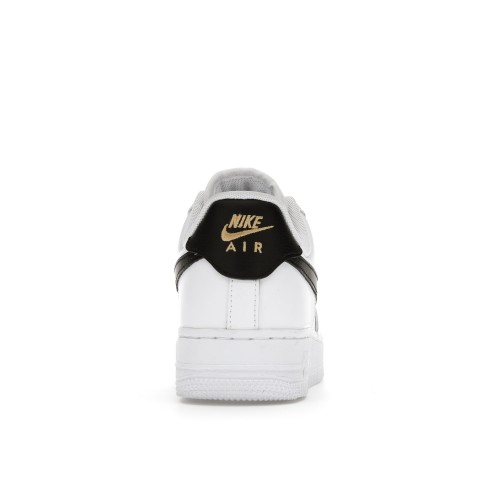Кроссы Nike Air Force 1 Low 07 Essential White Black Gold Mini Swoosh (W) - женская сетка размеров