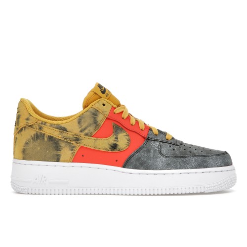 Кроссы Nike Air Force 1 Low Tie Dye Dark Sulphur - мужская сетка размеров