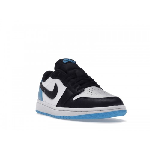Кроссы Jordan 1 Retro Low OG Black Dark Powder Blue (W) - женская сетка размеров