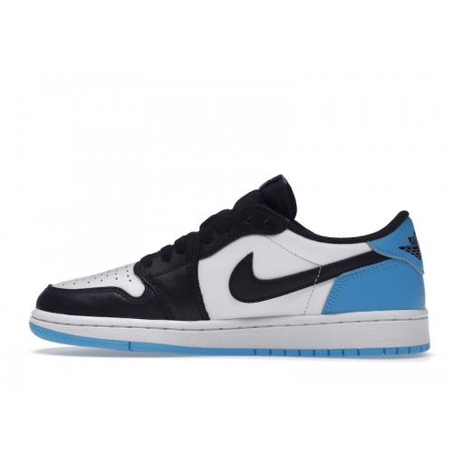 Кроссы Jordan 1 Retro Low OG Black Dark Powder Blue (W) - женская сетка размеров