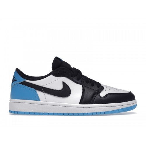 Кроссы Jordan 1 Retro Low OG Black Dark Powder Blue (W) - женская сетка размеров