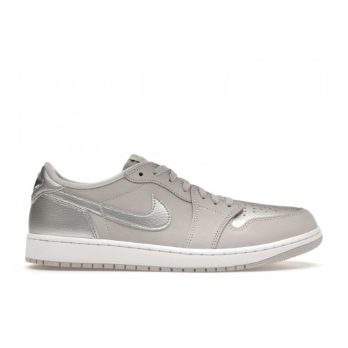 Кроссы Jordan 1 Low OG Metallic Silver - мужская сетка размеров