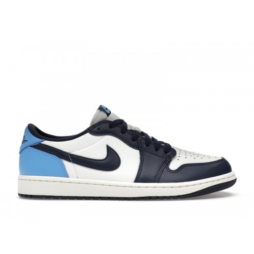 Кроссы Jordan 1 Low OG Obsidian UNC - мужская сетка размеров