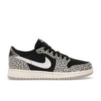 Подростковые кроссовки Jordan 1 Retro Low OG Black Cement (GS)