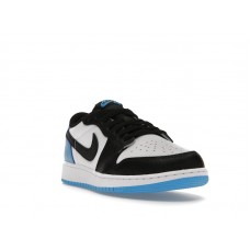 Подростковые Jordan 1 Retro Low OG Black Dark Powder Blue (GS)