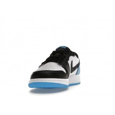 Подростковые Jordan 1 Retro Low OG Black Dark Powder Blue (GS)