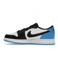 Подростковые Jordan 1 Retro Low OG Black Dark Powder Blue (GS)