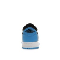 Подростковые Jordan 1 Retro Low OG Black Dark Powder Blue (GS)