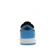 Подростковые Jordan 1 Retro Low OG Black Dark Powder Blue (GS)