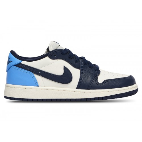 Кроссы Jordan 1 Low OG Obsidian UNC (GS) - подростковая сетка размеров