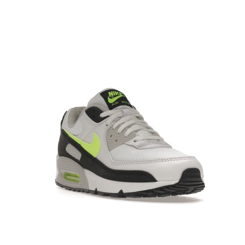 Кроссы Nike Air Max 90 White Hot Lime - мужская сетка размеров