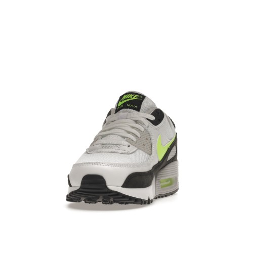 Кроссы Nike Air Max 90 White Hot Lime - мужская сетка размеров