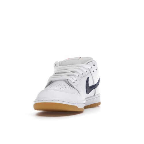 Кроссы Nike SB Dunk Low Orange Label White Navy - мужская сетка размеров