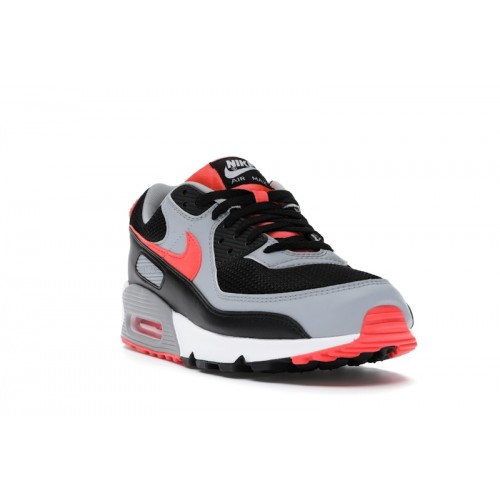 Кроссы Nike Air Max 90 Black Radiant Red Wolf Grey - мужская сетка размеров