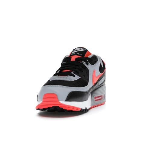 Кроссы Nike Air Max 90 Black Radiant Red Wolf Grey - мужская сетка размеров