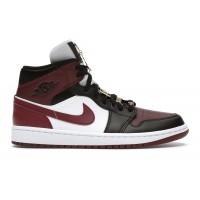 Женские кроссовки Jordan 1 Mid SE Black Dark Beetroot (W)