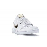 Женские Jordan 1 Low White Metallic Gold (W)