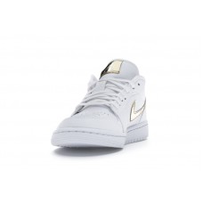 Женские Jordan 1 Low White Metallic Gold (W)