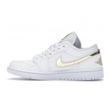 Женские Jordan 1 Low White Metallic Gold (W)