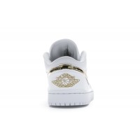 Женские Jordan 1 Low White Metallic Gold (W)