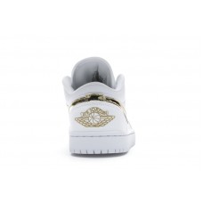 Женские Jordan 1 Low White Metallic Gold (W)