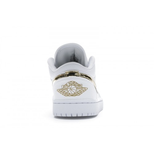 Кроссы Jordan 1 Low White Metallic Gold (W) - женская сетка размеров