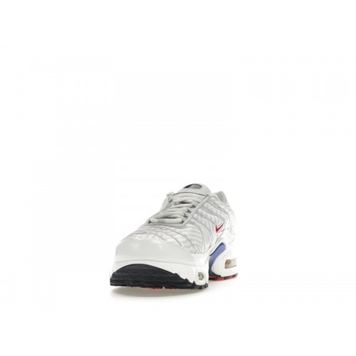 Кроссы Nike Air Max Plus White University Red (GS) - подростковая сетка размеров