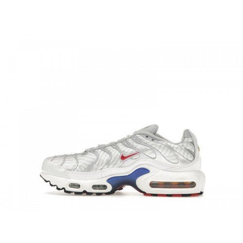 Кроссы Nike Air Max Plus White University Red (GS) - подростковая сетка размеров