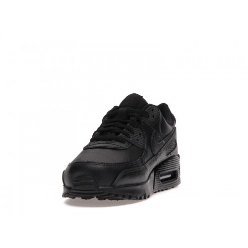 Кроссы Nike Air Max 90 Leather Triple Black - мужская сетка размеров