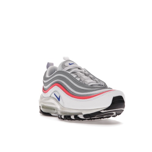 Кроссы Nike Air Max 97 Metallic Silver Flash Crimson Racer Blue (W) - женская сетка размеров