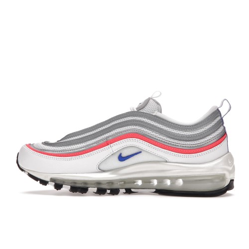 Кроссы Nike Air Max 97 Metallic Silver Flash Crimson Racer Blue (W) - женская сетка размеров