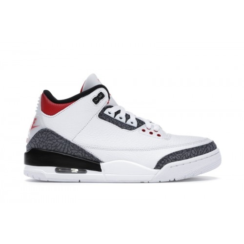 Кроссы Jordan 3 Retro SE Fire Red Denim (2020) - мужская сетка размеров