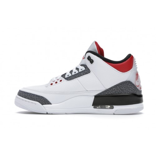 Кроссы Jordan 3 Retro SE-T CO.JP Fire Red Denim - мужская сетка размеров