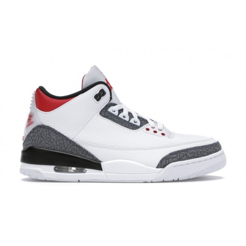 Кроссы Jordan 3 Retro SE-T CO.JP Fire Red Denim - мужская сетка размеров
