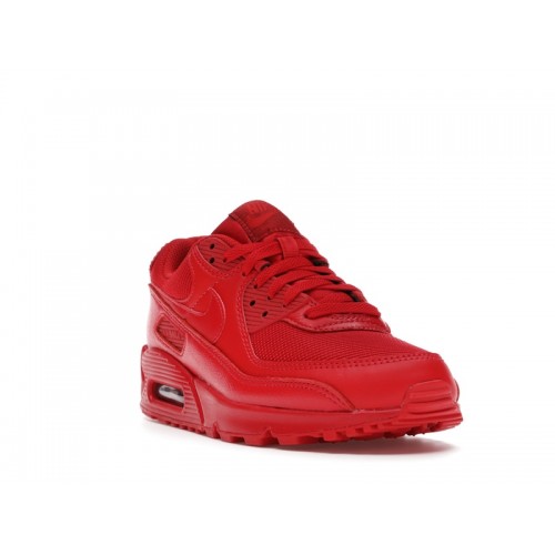 Кроссы Nike Air Max 90 Triple Red (2020) - мужская сетка размеров