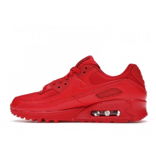 Кроссы Nike Air Max 90 Triple Red (2020) - мужская сетка размеров