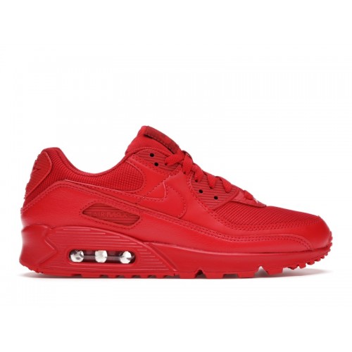 Кроссы Nike Air Max 90 Triple Red (2020) - мужская сетка размеров