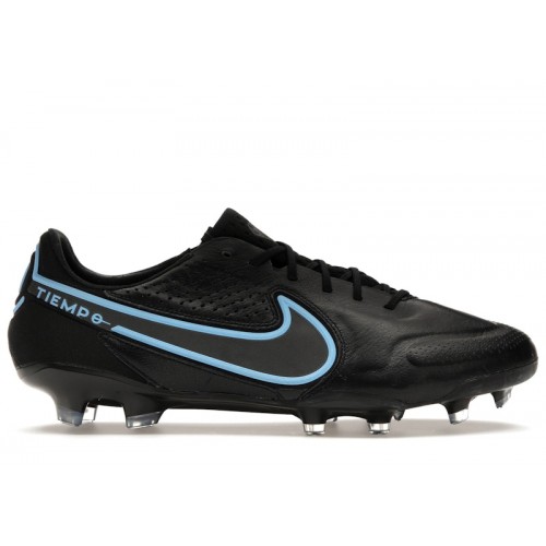 Nike Tiempo Legend 9 Elite FG Black University Blue - мужская сетка размеров
