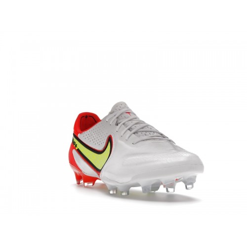 Nike Tiempo Legend 9 Elite FG White Bright Crimson Volt - мужская сетка размеров