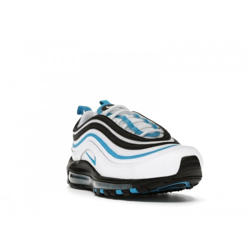 Кроссы Nike Air Max 97 White Black Laser Blue - мужская сетка размеров