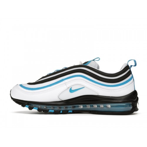 Кроссы Nike Air Max 97 White Black Laser Blue - мужская сетка размеров