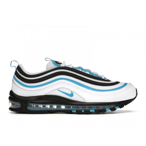 Кроссы Nike Air Max 97 White Black Laser Blue - мужская сетка размеров