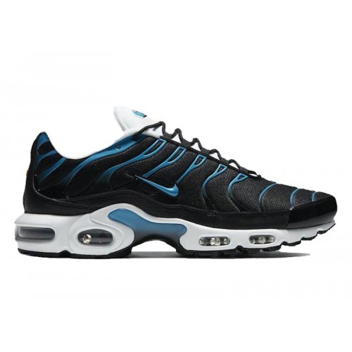 Кроссы Nike Air Max Plus Black Laser Blue White - мужская сетка размеров