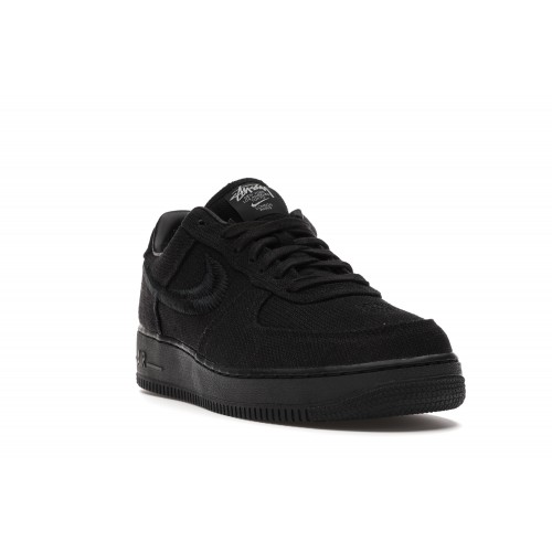 Кроссы Nike Air Force 1 Low Stussy Black - мужская сетка размеров